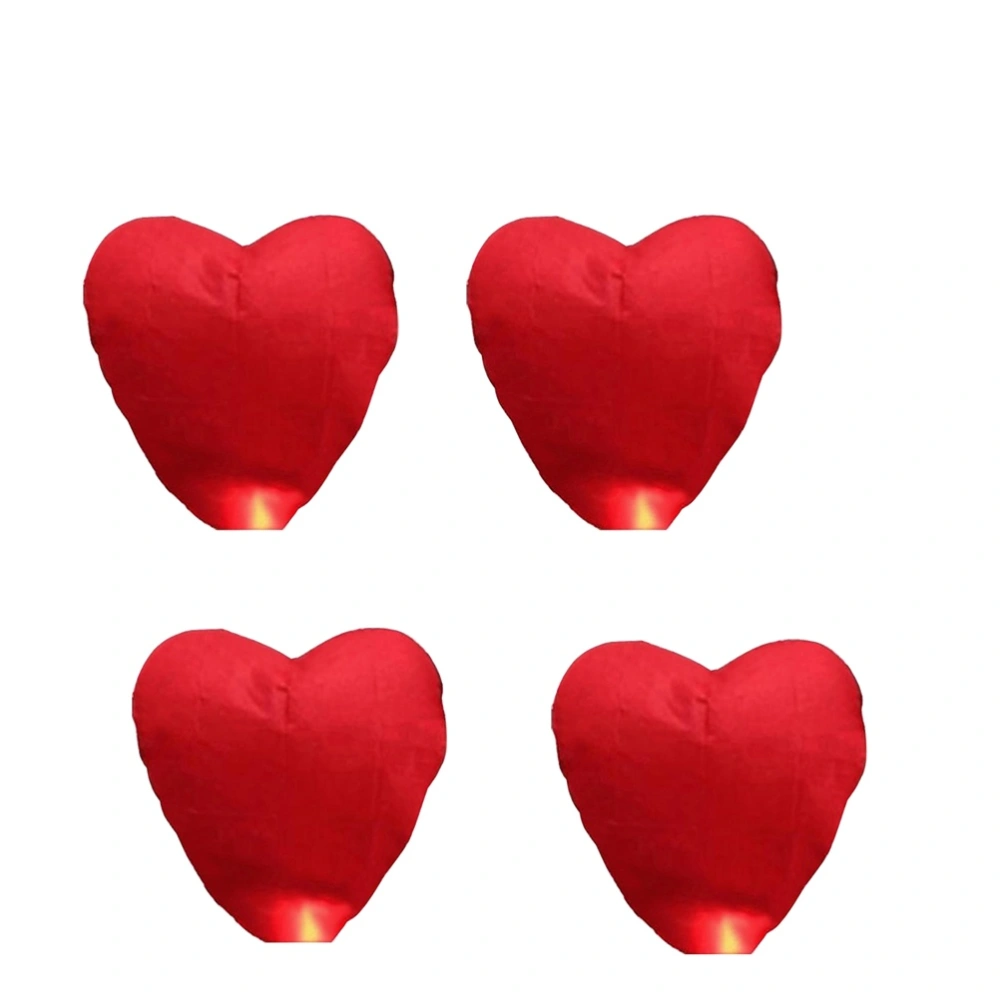 20 Pcs Heart Shaped Sky Lantern Chinese Kongming Lantern Wishing Lamps (Red)