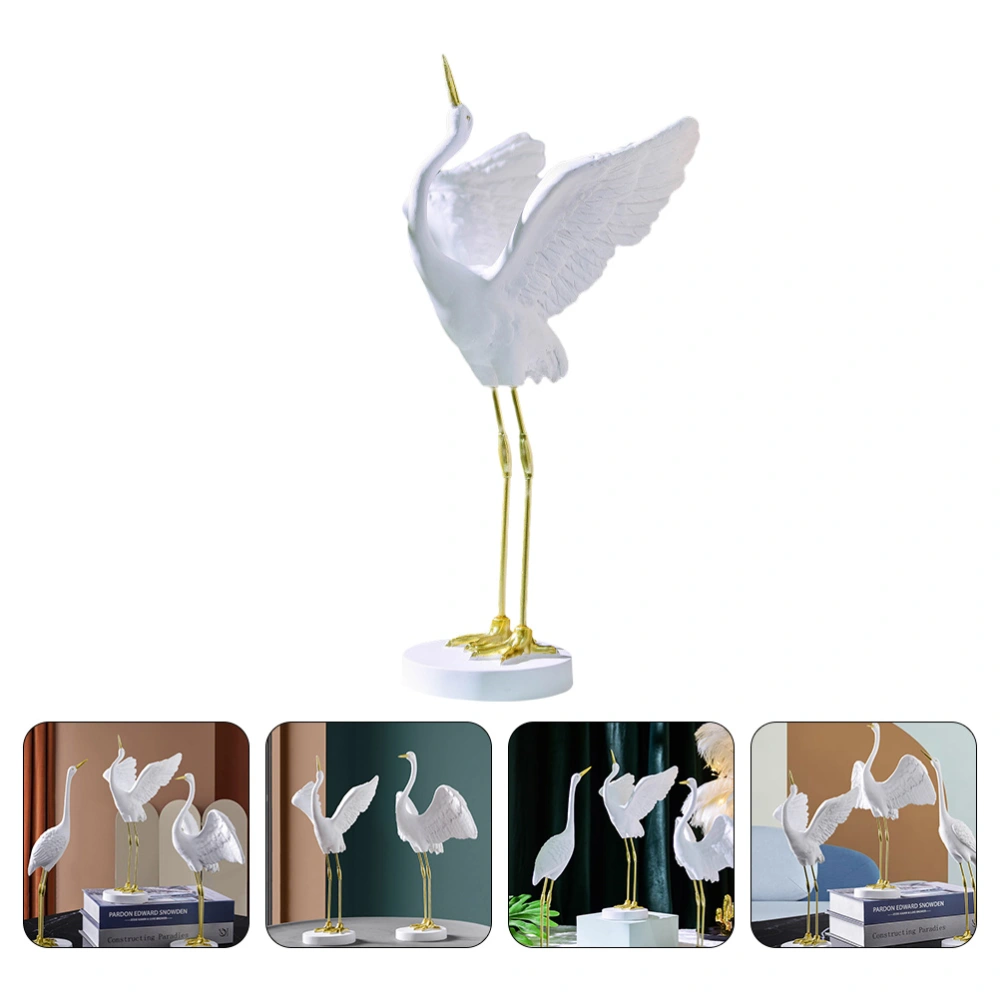 1PC Living Room Crane Ornament Modern Light Luxury Crane Decoration Resin Decor