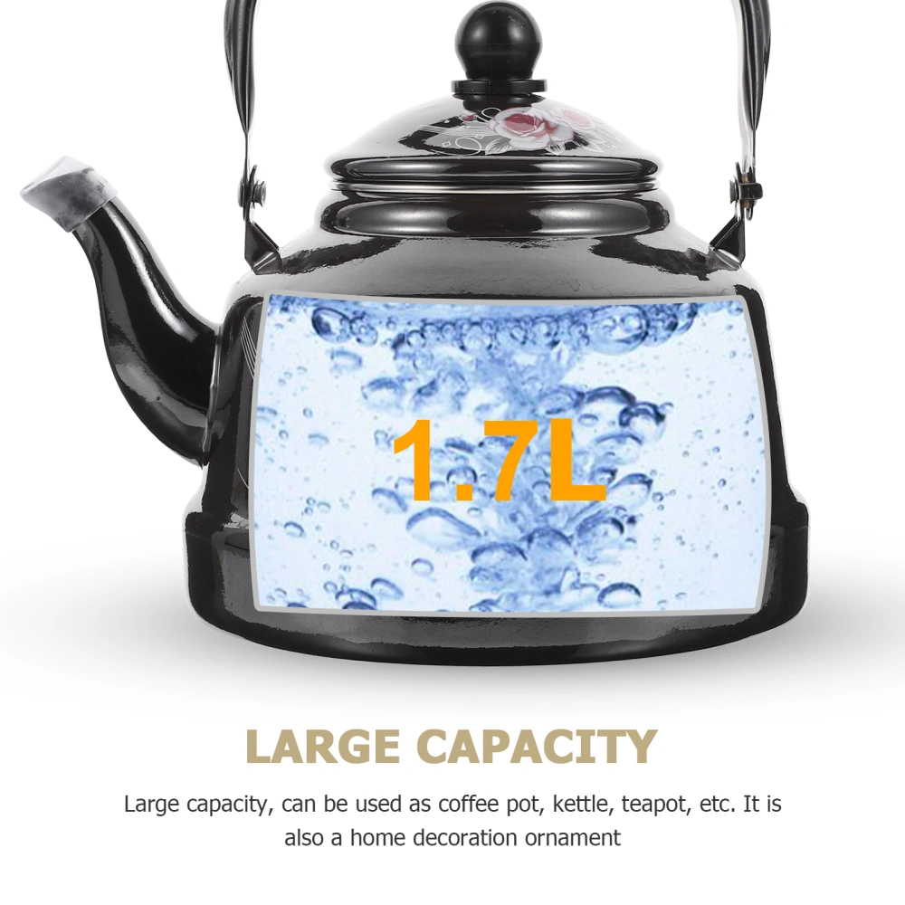 Home Retro Style Black Enamel Storage Container Coffee Oil Tea Kettle for Storage Use