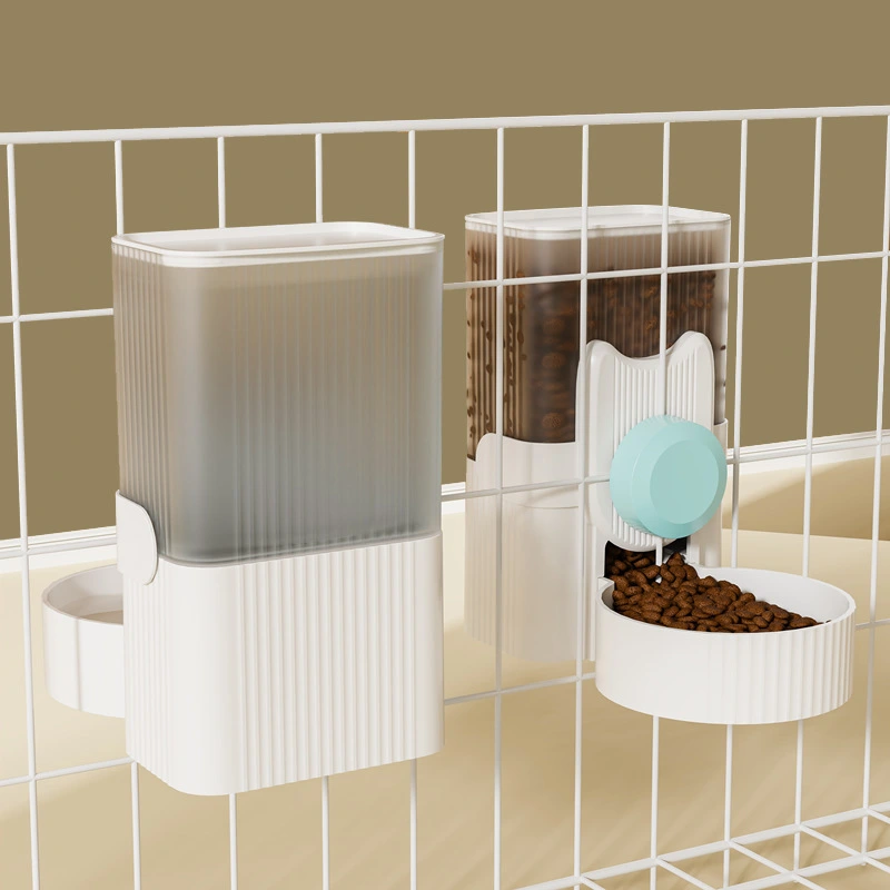 2pcs Pet Cage Hanging Automatic Food Water Dispensers for Puppy Cat Kitten Dog