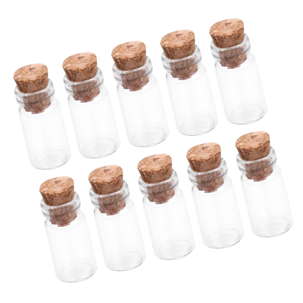 25PCS Cork Glass Bottles Transparent Wish Jars Mini Drift Bottle Tea Subpacking Bottles for Home Party 3x7cm