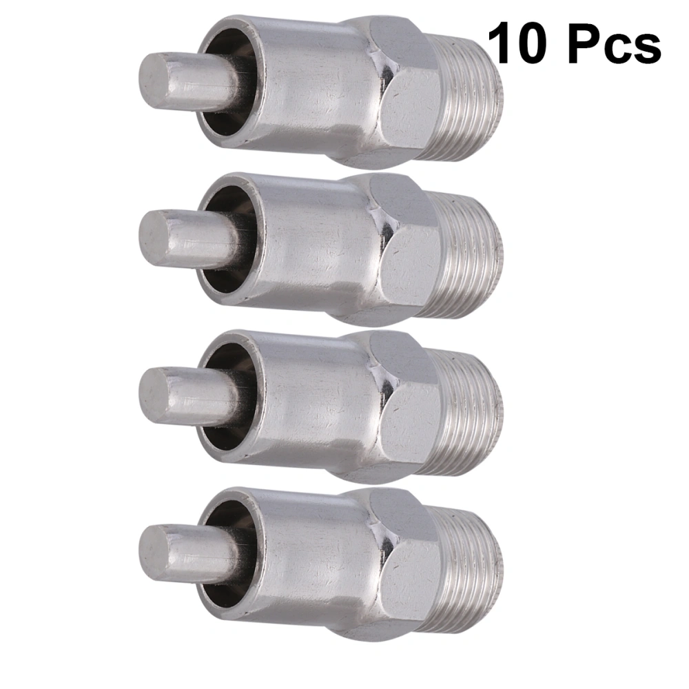 10pcs Stainless Steel Pig Anti-splash Drinking Faucet Pig Mouthpiece Water Dispenser Silver (Nipple Type)