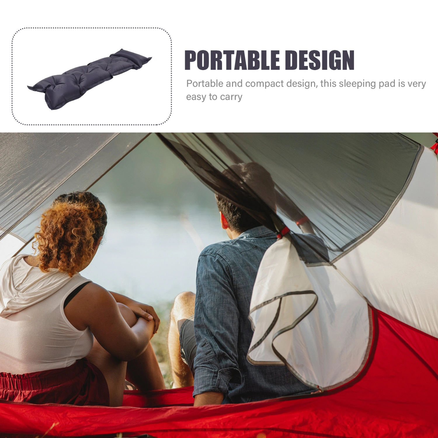 1 Set of Inflatable Sleeping Pad Sleeping Mat for Camping Moisture-proof Sleeping Pad
