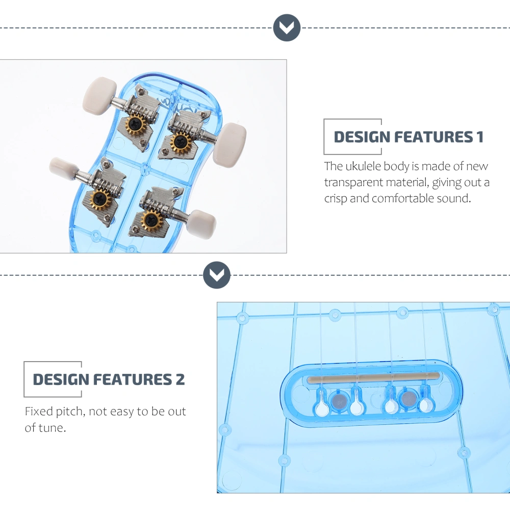 1 Set Early Learning Ukulele Children Educational Instrument Transparent Mini Guitar