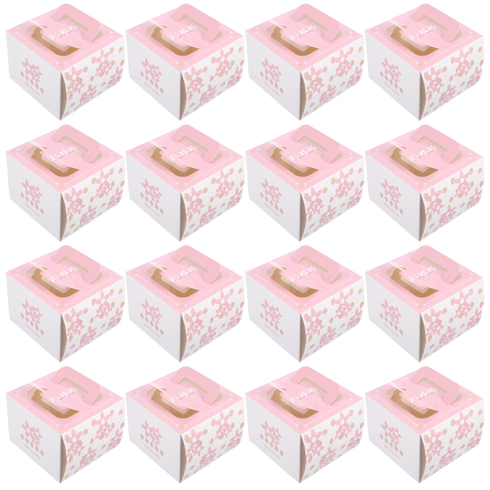 20pcs Handed Cake Cases Paper Egg Tart Boxes Cake Storage Boxes (Assorted Color)