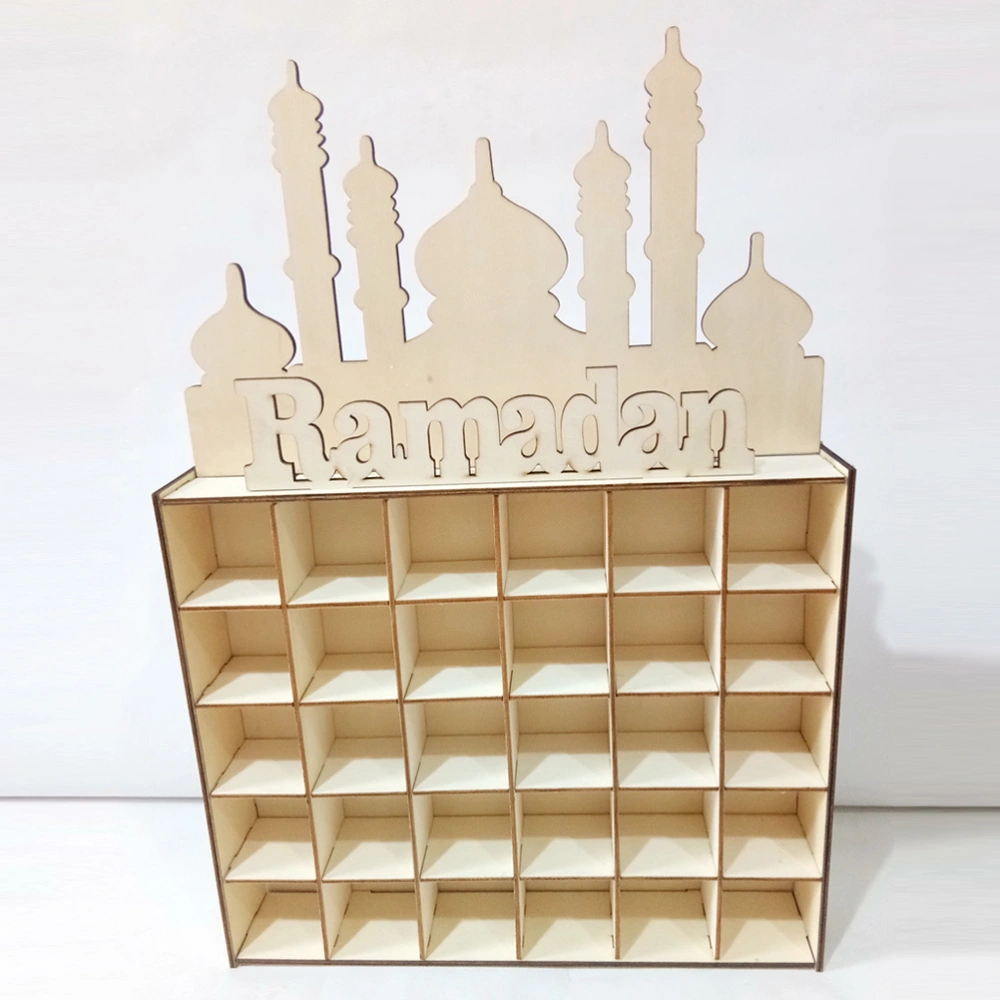 Islamic Eid Wooden Drawer Mubarak Countdown Calendar Ornament Home Decoration