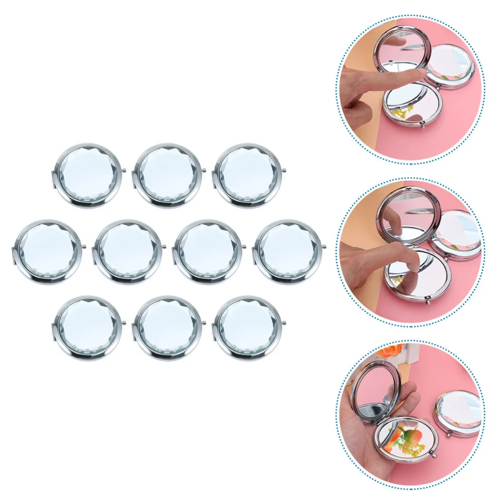 10Pcs Travel Portable Compact Cosmetics Mirror Travel Purse Makeup Mirror