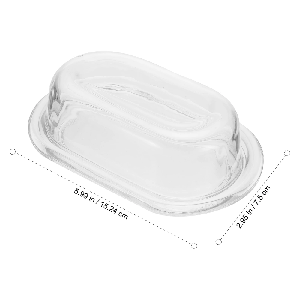 1pc Butter Dish with Lid Glass Butter Box Butter Container (Transparent Color)