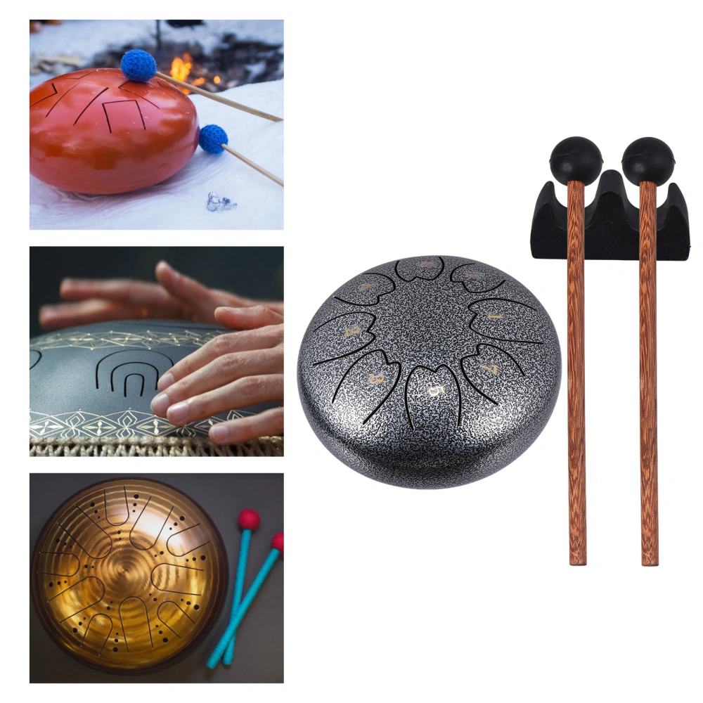 1 Set 6 Inch Steel Tongue Drum Creative Musical Instrument Hand Drum Kit