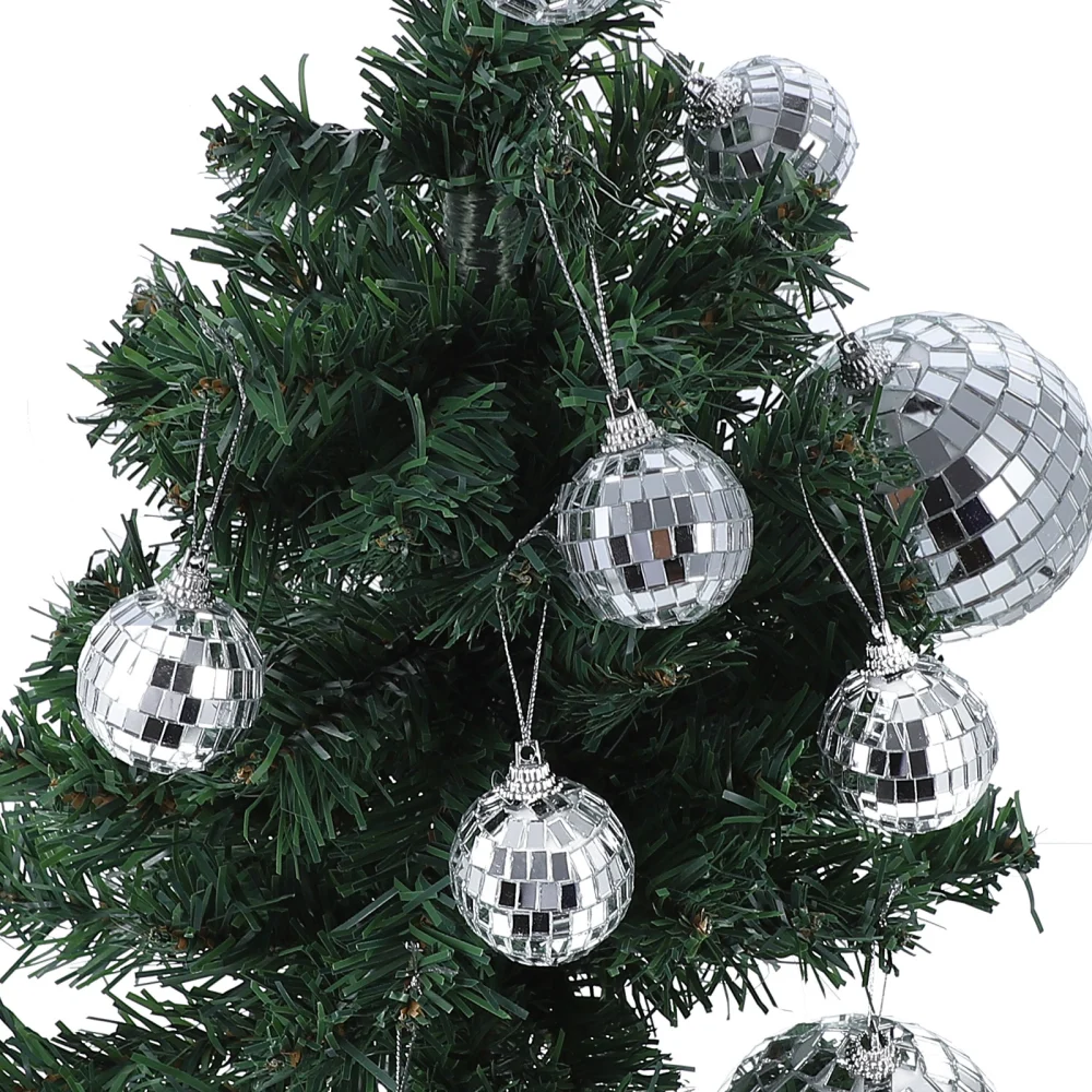 24 Pcs Christmas Disco Mirror Ball Pendants Christmas Tree Hanging Ornaments