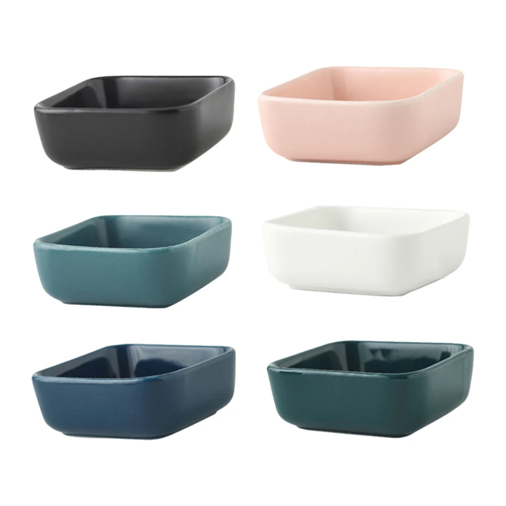 6pcs Dip Dish Condiment Plates Flavored Sauce Vinegar Bowl Ceramic Plates