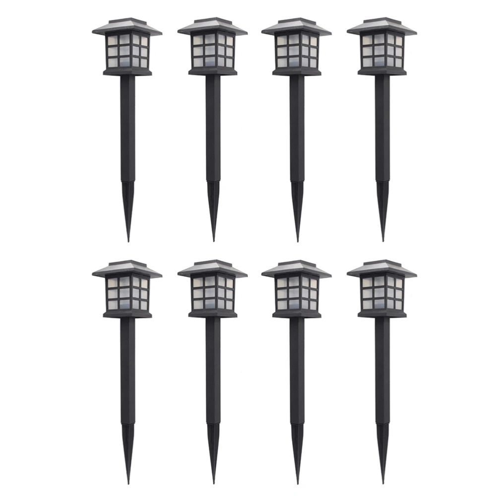 8pcs Waterproof Solar LED Landscape Lights Lawn Lights Garden Path Decoration Stake Lamps Warm Light Landscape Spot Lights