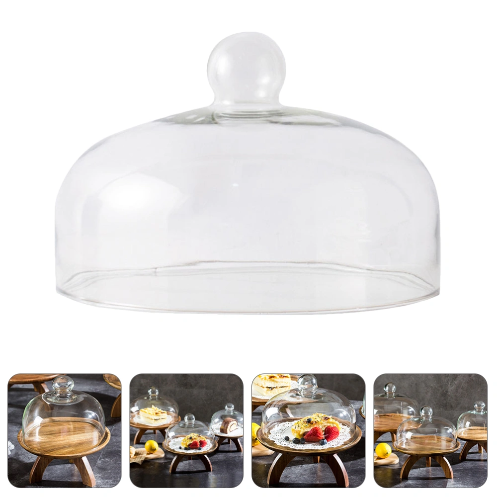 1pc Premium Glass Dust Cover Simple Glass Dessert Cover Glass Cake Cover