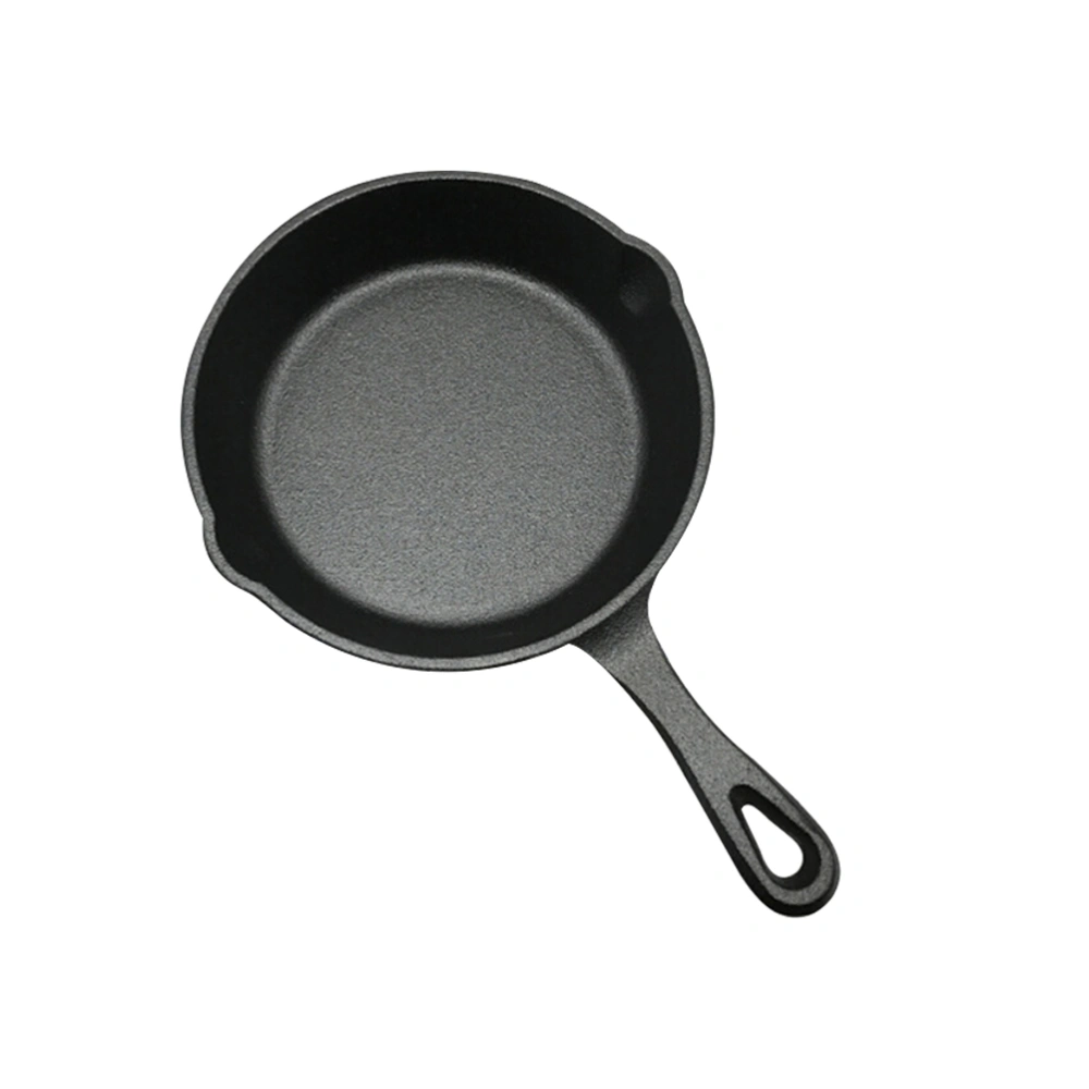 Cast Iron Frying Pan Non-stick Uncoated Saucepan Egg Pancake Cooking Pan Home Kitchen Outdoor BBQ Skillet (20cm)