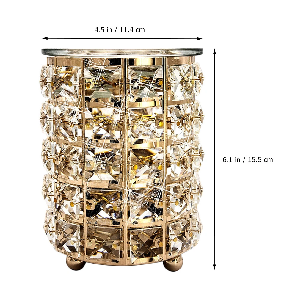 Crystal Cylinder Wax Melt Warmer Wax Burner Fragrance Warmer Light (US Plug)