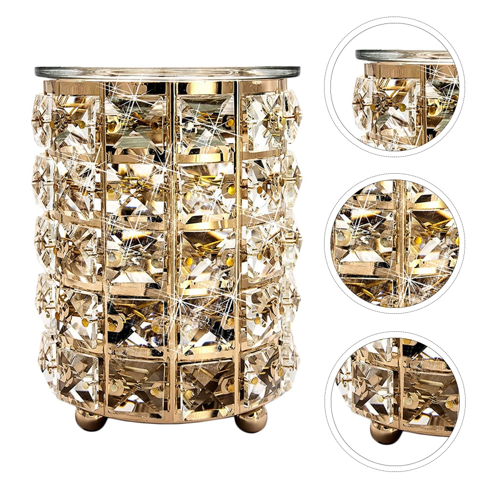 Crystal Cylinder Wax Melt Warmer Wax Burner Fragrance Warmer Light (US Plug)