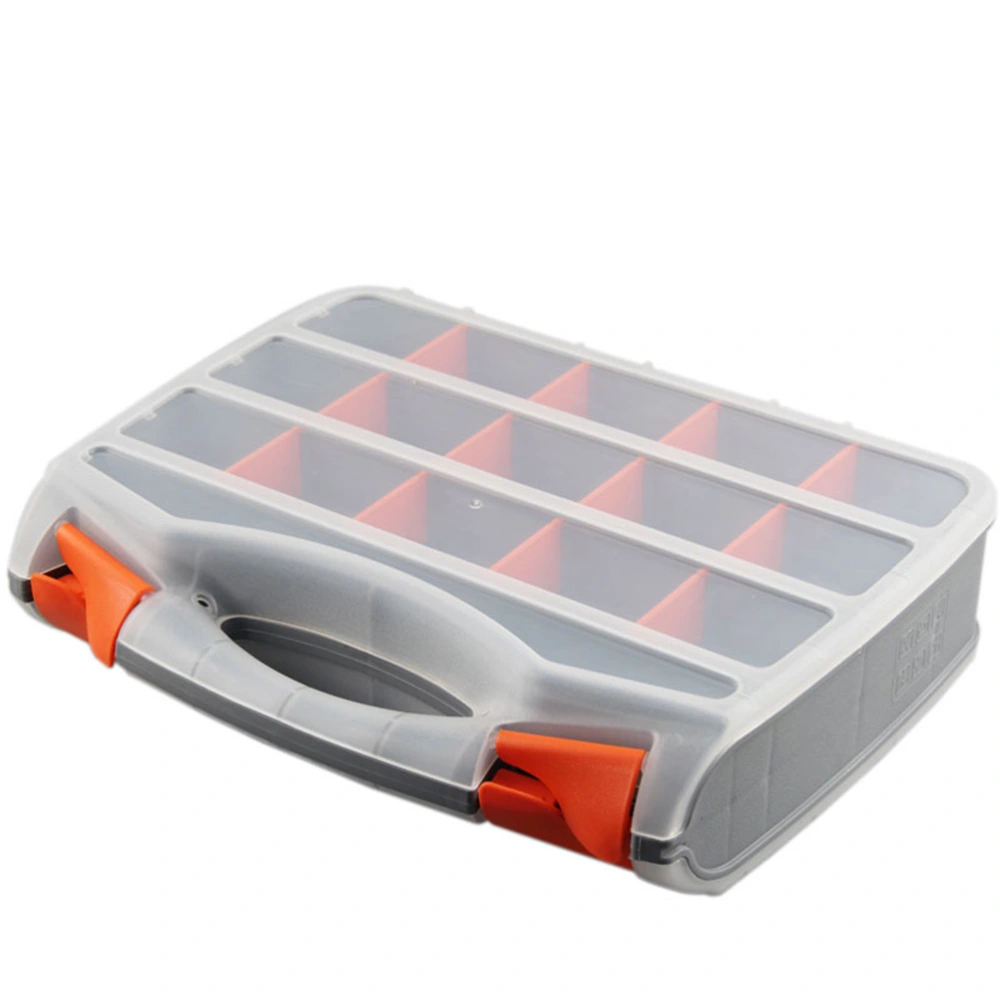 Dual Sides Plastic Storage Box Portable Handheld Screw Electronic Component Organizer Holder with Adjustable Dividers