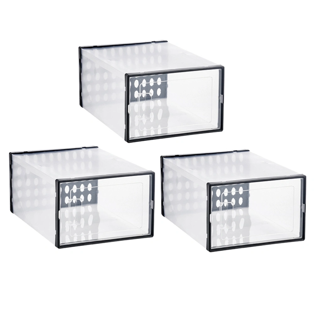 3Pcs Transparent High-top Basketball Shoes Boxes Sturdy Shoes Display Boxes