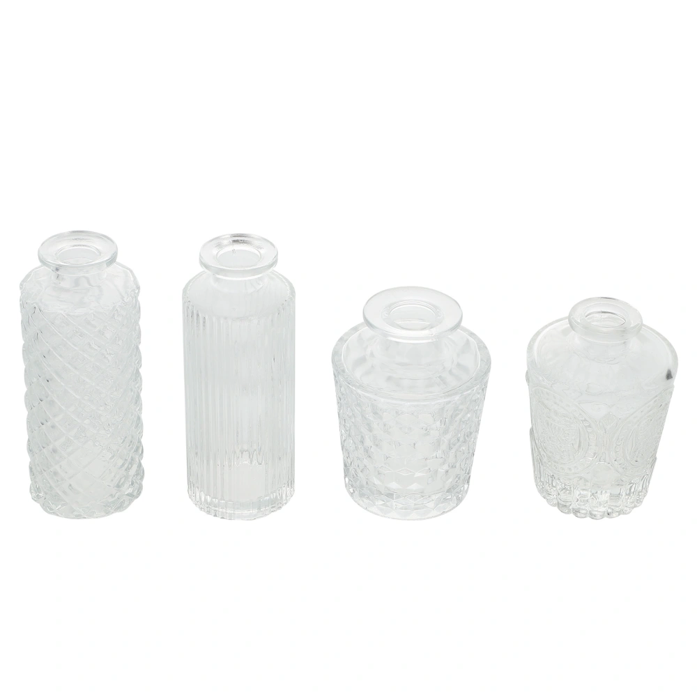 4pcs Glass Vases Creative Decorative Vases Glass Hydroponic Flower Bottles