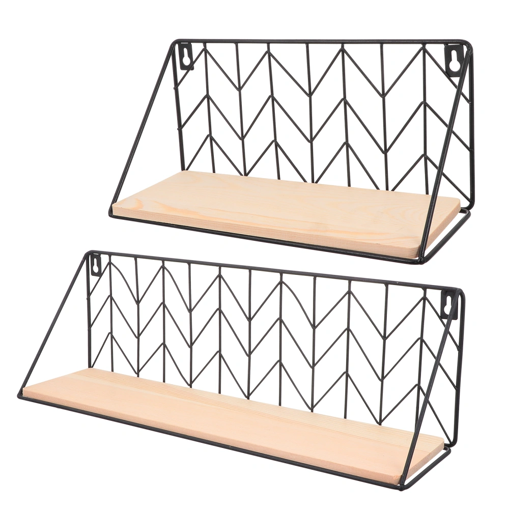 2pcs Floating Shelves Wall Mounted Storage Rack Wall Hanging Display Shelves