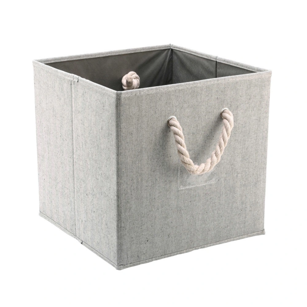 Storage Box with Cotton Rope Handles Toys Holder Laundry Hamper Sundries Organizer Grey