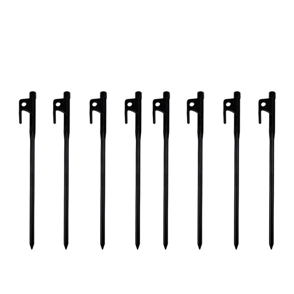 8 Pcs Steel Nail Tent Pegs 30cm Outdoor Heavy Duty Steel Awning Canopy Tent Stakes Pegs Nail for Camping Tent Tarp Stake -Black