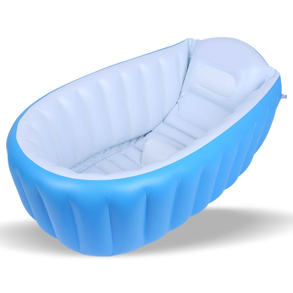 Inflatable Baby Bathtub Non-Slip Foldable Bathing Bathtub for Baby Infant Newborn Blue With Air Pump