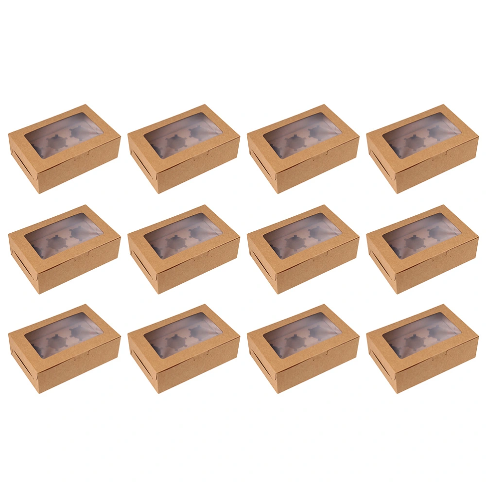 1 Set 20Pcs Kraft Paper Cake Packing Boxes Cupcake Dessert Boxes with Inserts