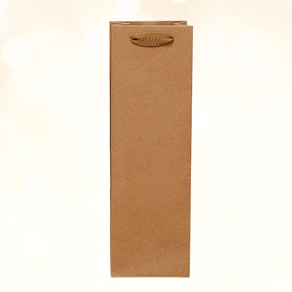 24pcs Kraft Paper Red Wine Hand Bag Wine Drinks Packing Bag Storage Bag (Single-Vessle 11*9*35)