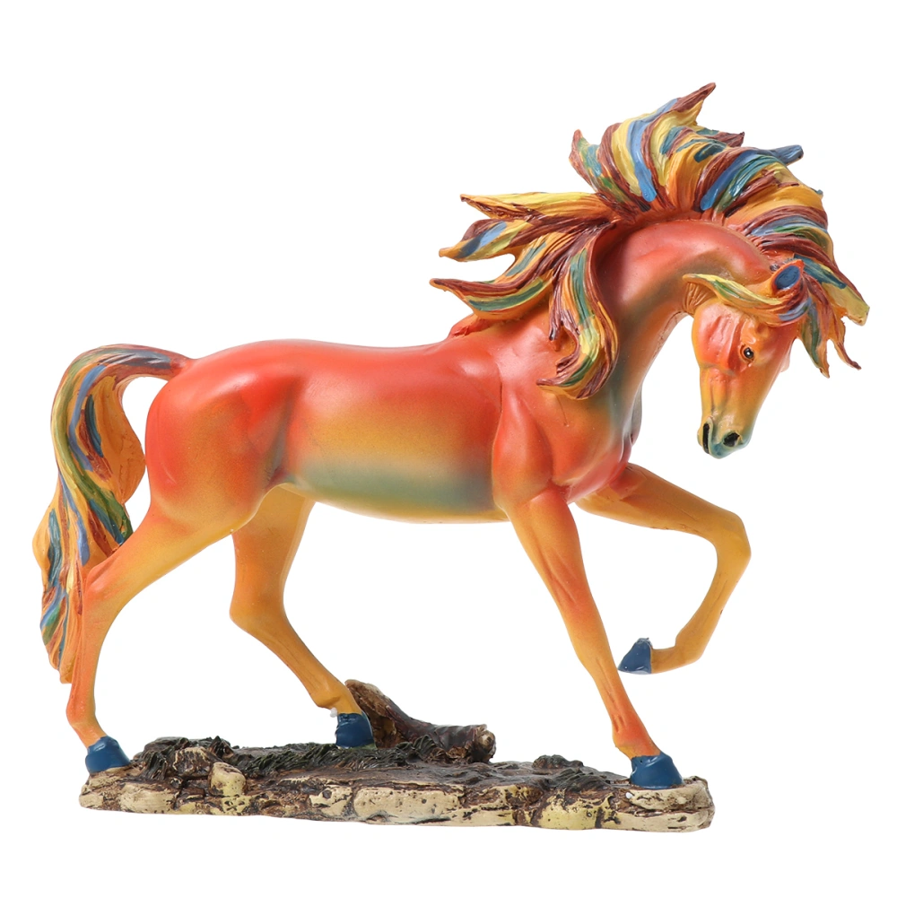 1PC Resin Horse Statue Wedding Decoration Colored Drawing Horse Home Decoration Accessory Ornament Gift