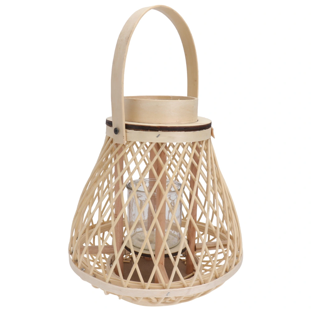 1Pc Lantern Candle Holder Bamboo Woven Candlestick Creative Candlestick