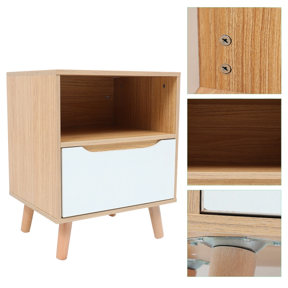 1Pc Compact Wooden Bedside Storage Cabinet Practical Night Table Storage Holder