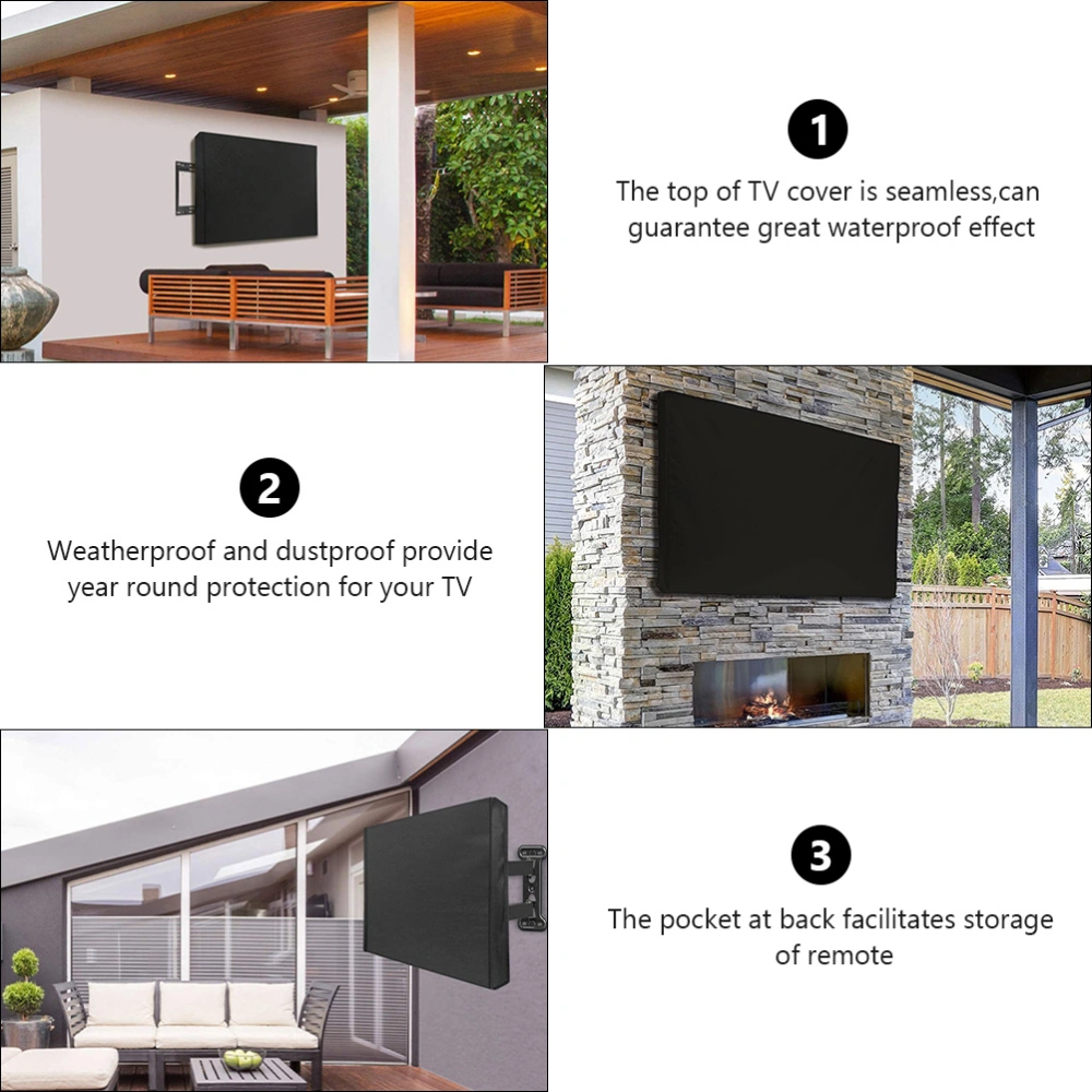 Waterproof TV Set Cover Outdoor Television Protector Cover for 50-52inch TV