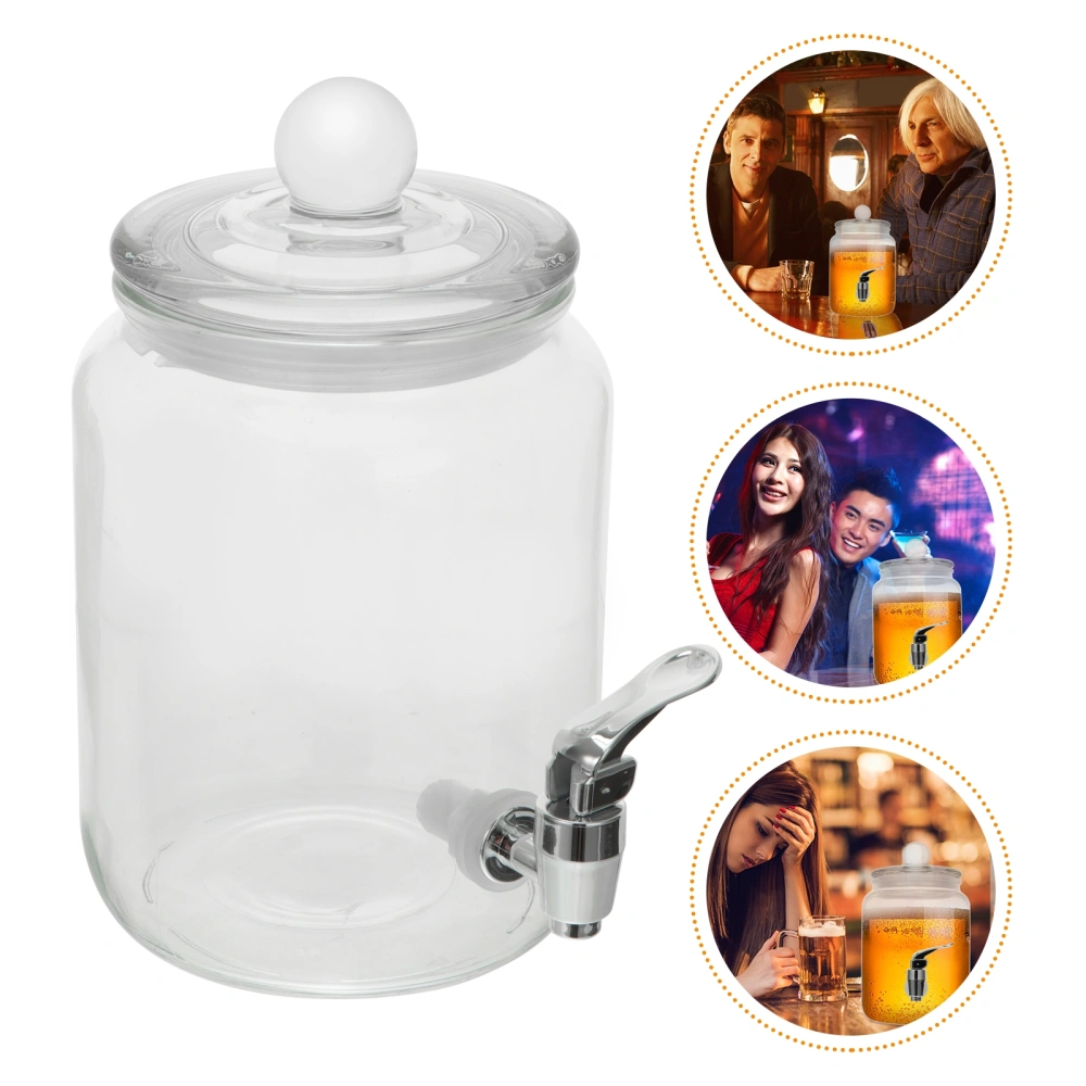 1pc Classic Style Practical Glass Drink Barrel Glassware Drink Dispenser for Wine