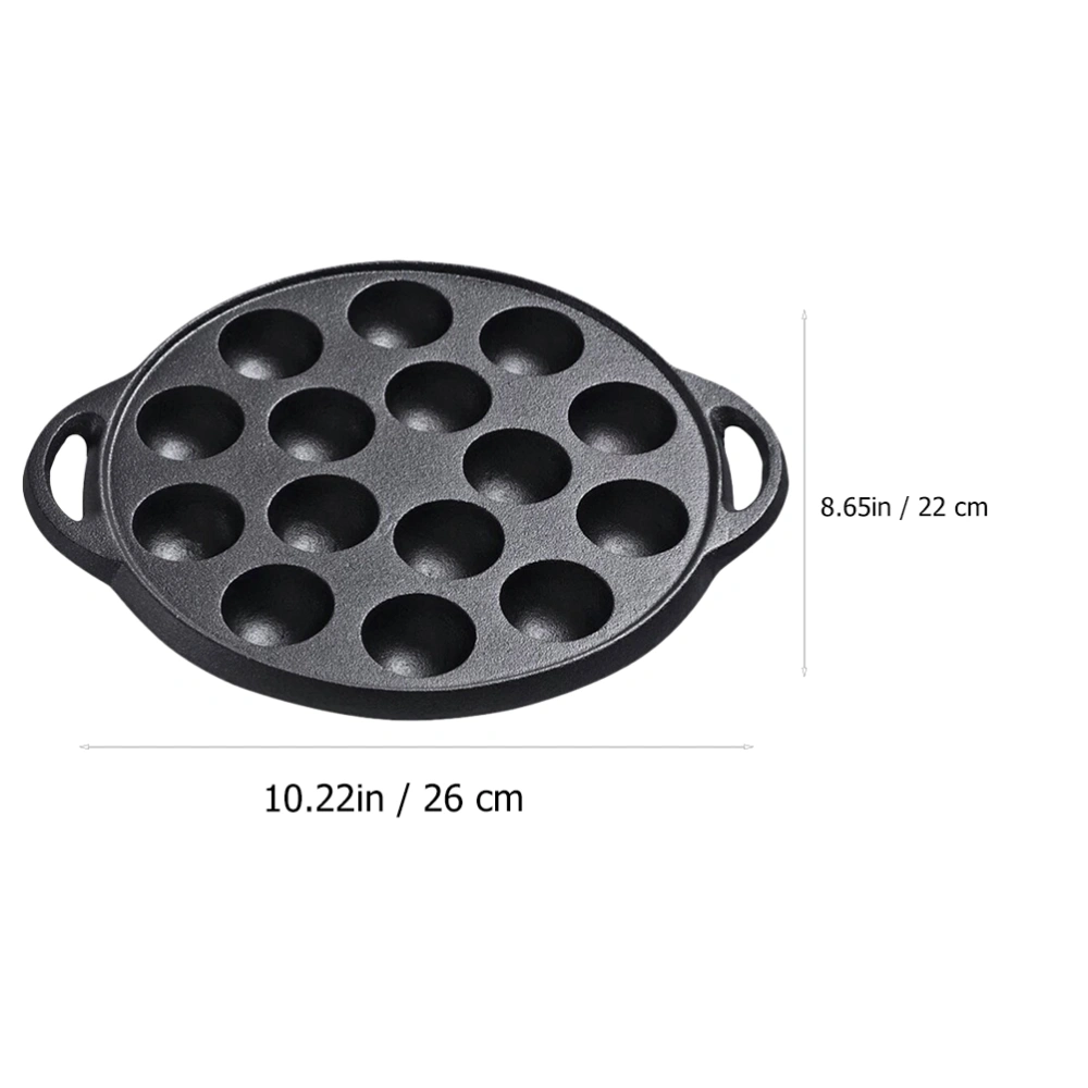 1 set of Kitchen Casting Iron Pan Thickened Frying Pan Practical Snail Pan