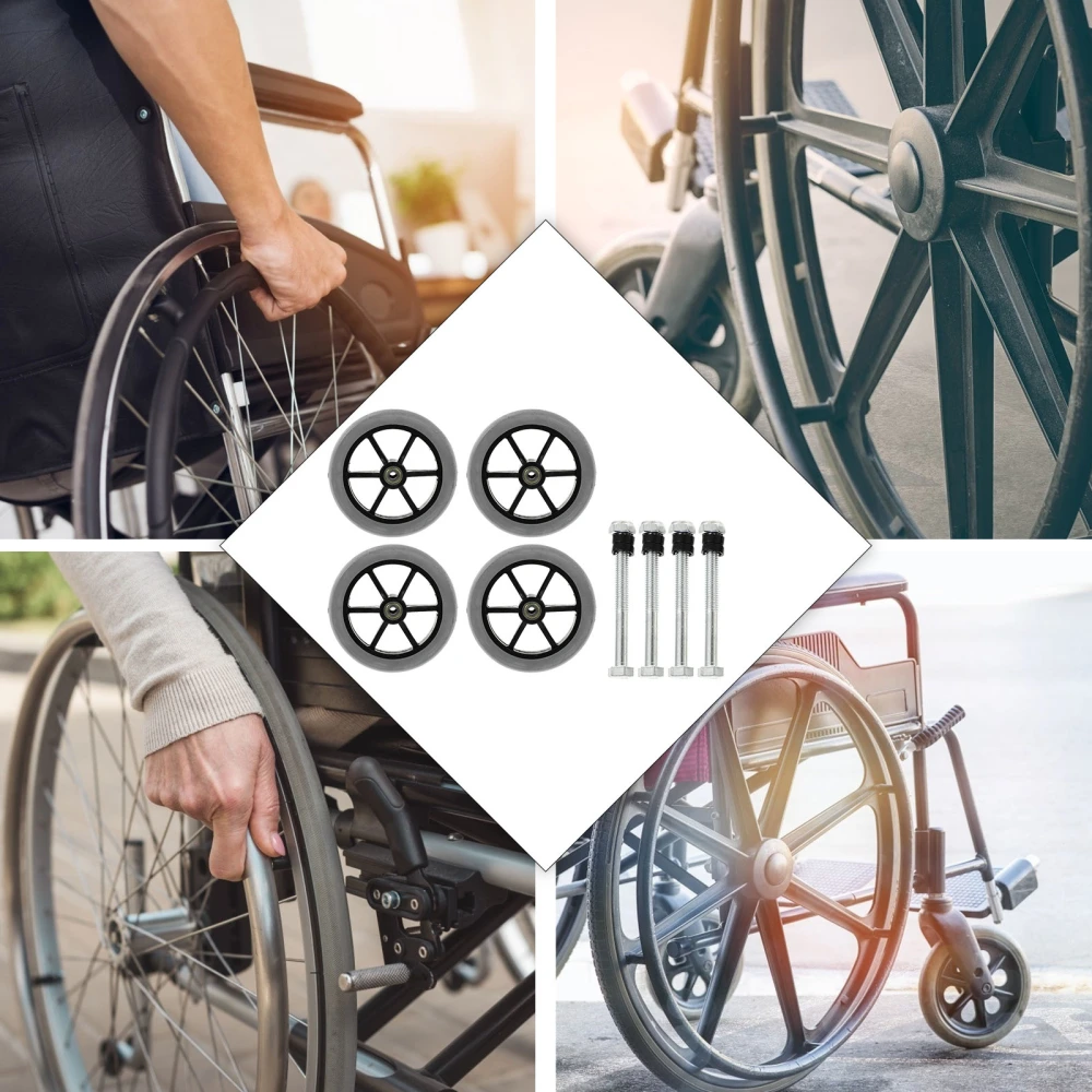 Heavy Duty Wheelchair Wheels Universal Wheelchair Front Wheels Replacements