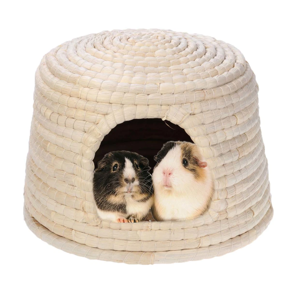 Natural Hand-made Grass Hut Bed House Woven Grass Hamster Rabbit Nest Pet Supplies