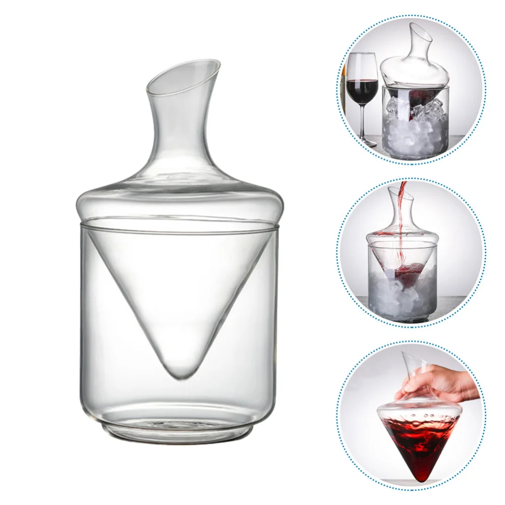 1Pc Classic Red Wine Decanter Transparent Glass Wine Dispenser Glass Ice Bucket