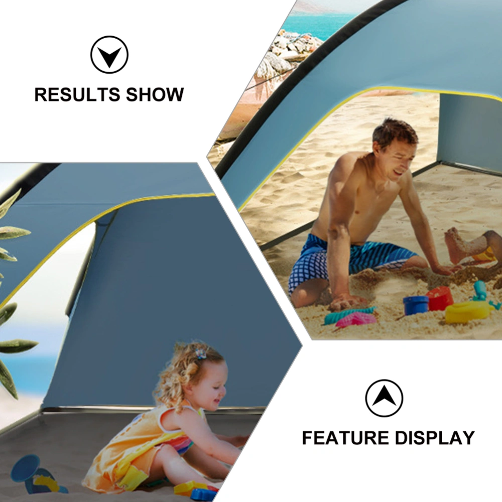 1pc Polyester Sunscreen Rainproof Tent Quick Opening 3-sided Ventilated Spacious Outdoor Big Tent