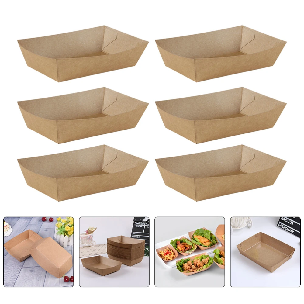 100Pcs Frying Food Packing Box Oil Proof Snack Container Disposable Fried Food Holder