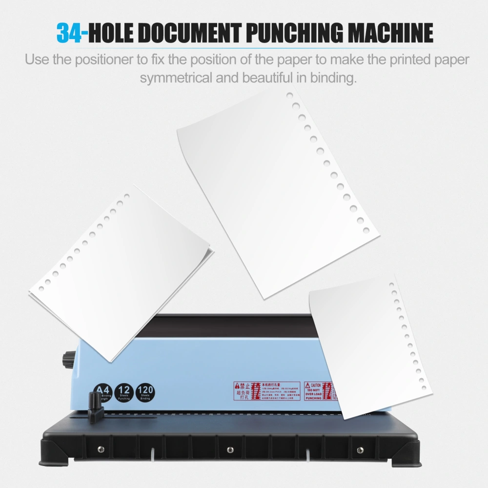 1 Set Binding Machine Coil Calendar Punch 34 Holes Document Punching Machine