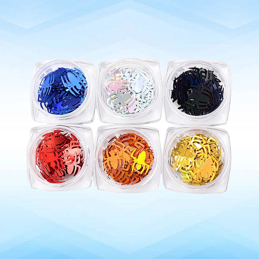 6pcs Creative Manicure Paillette Nail Spider Sticker Nail Art Paillette Manicure Sequins for Decoration