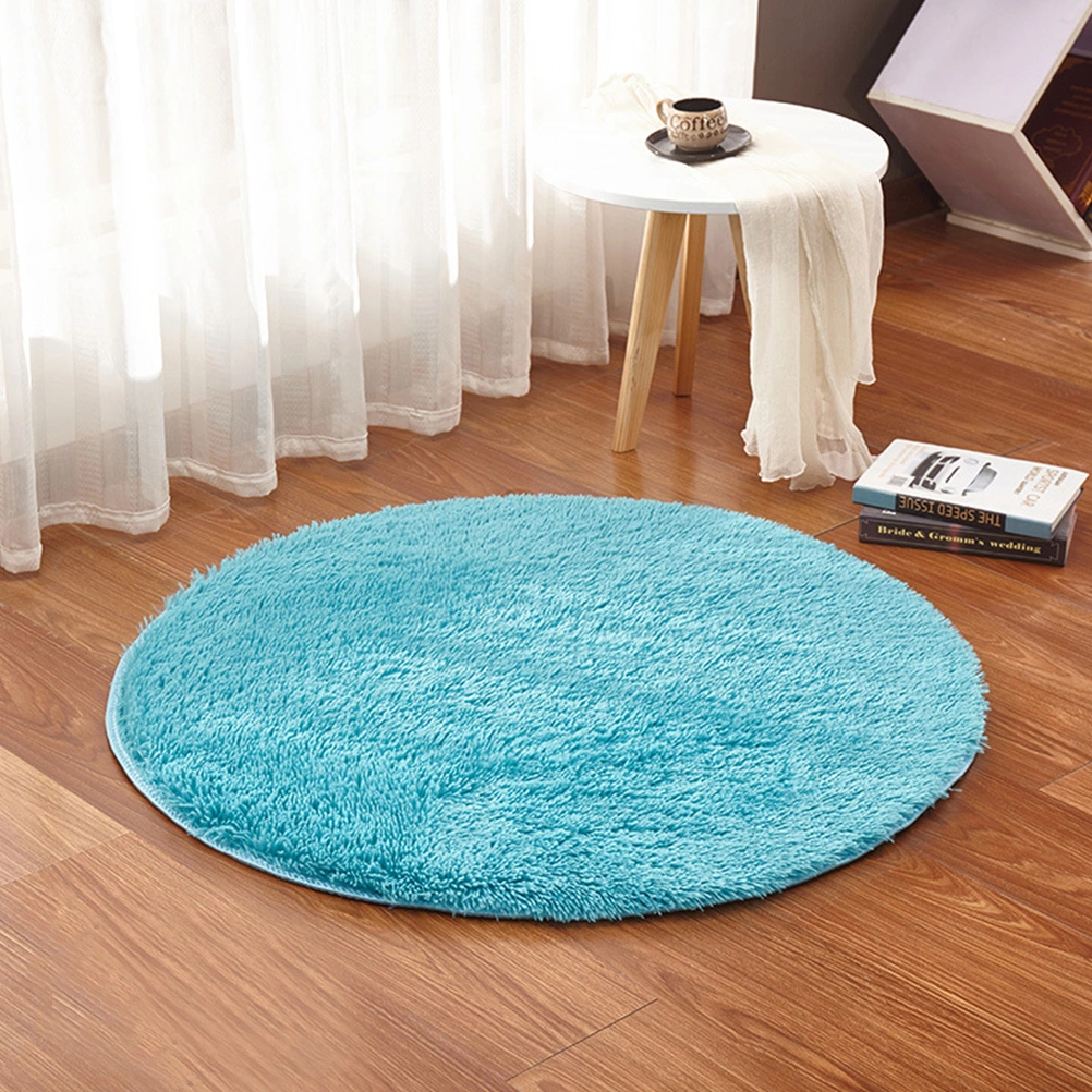 Bedroom Carpet Round Floor Mat Living Room Carpet Plush Floor Mat Floor Mat Carpet (Blue)