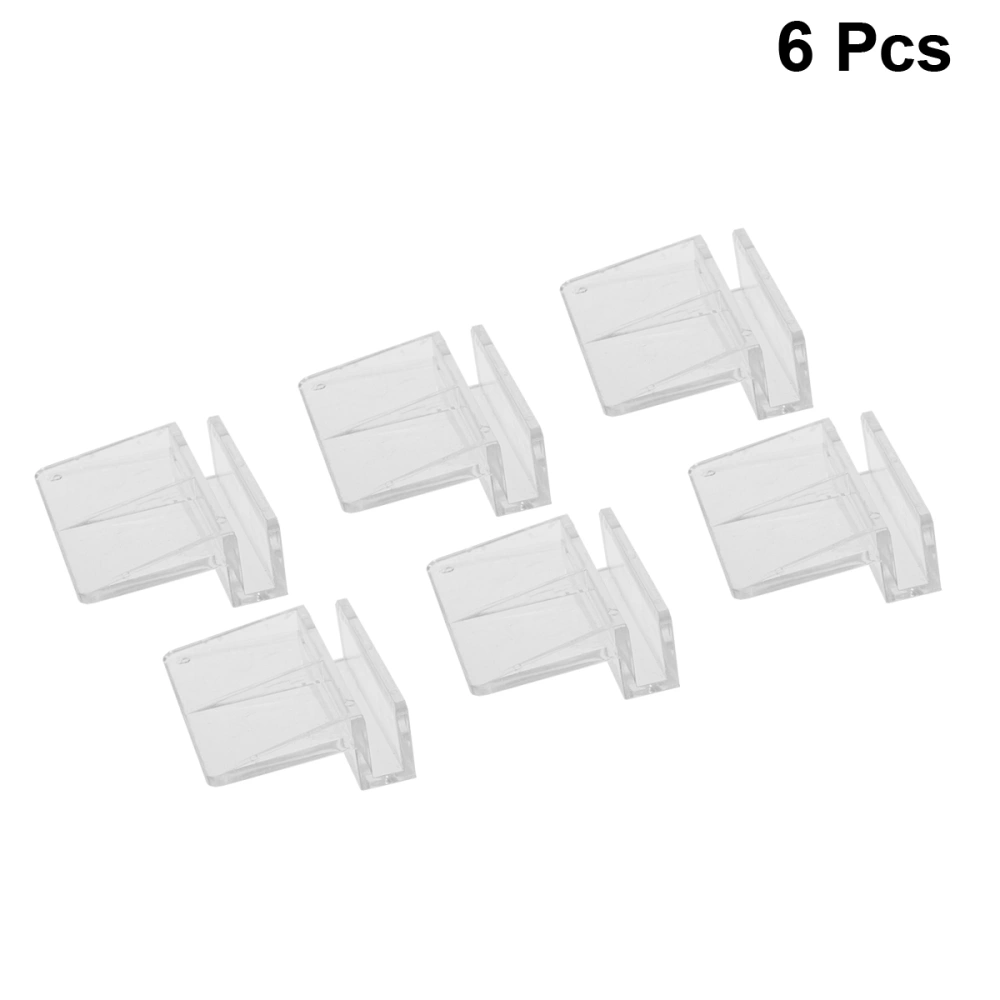 6pcs Clear Color Acrylic Aquarium Fish Tank Glass Cover Clip Support Holder 6mm