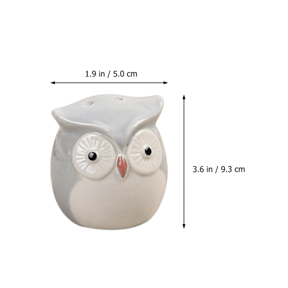  2pcs Creative Owl Seasoning Jars Ceramic Seasoning Jars Owl Ceramic Jars