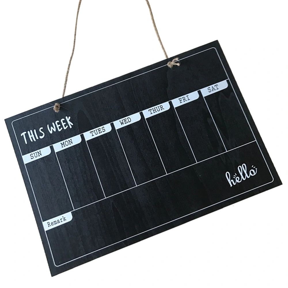 Wooden Single-Sided Chalkboards Hanging Decorative Wall Blackboard Weekly Message Board