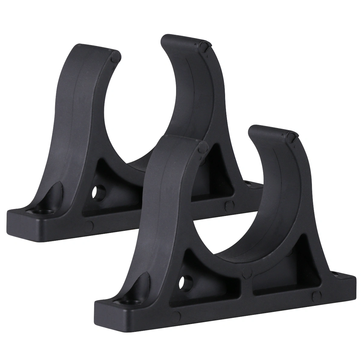 2PCS Plastic Boat Paddle Fixed Buckle Kayak Paddle Holder with 4PCS Screws (Black)