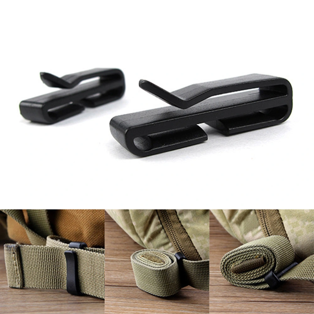 Belt Buckles Strap Clip Belt Ending Keeper Tactical Strap Management Tool for Backpack Webbing - 48mm (Black)