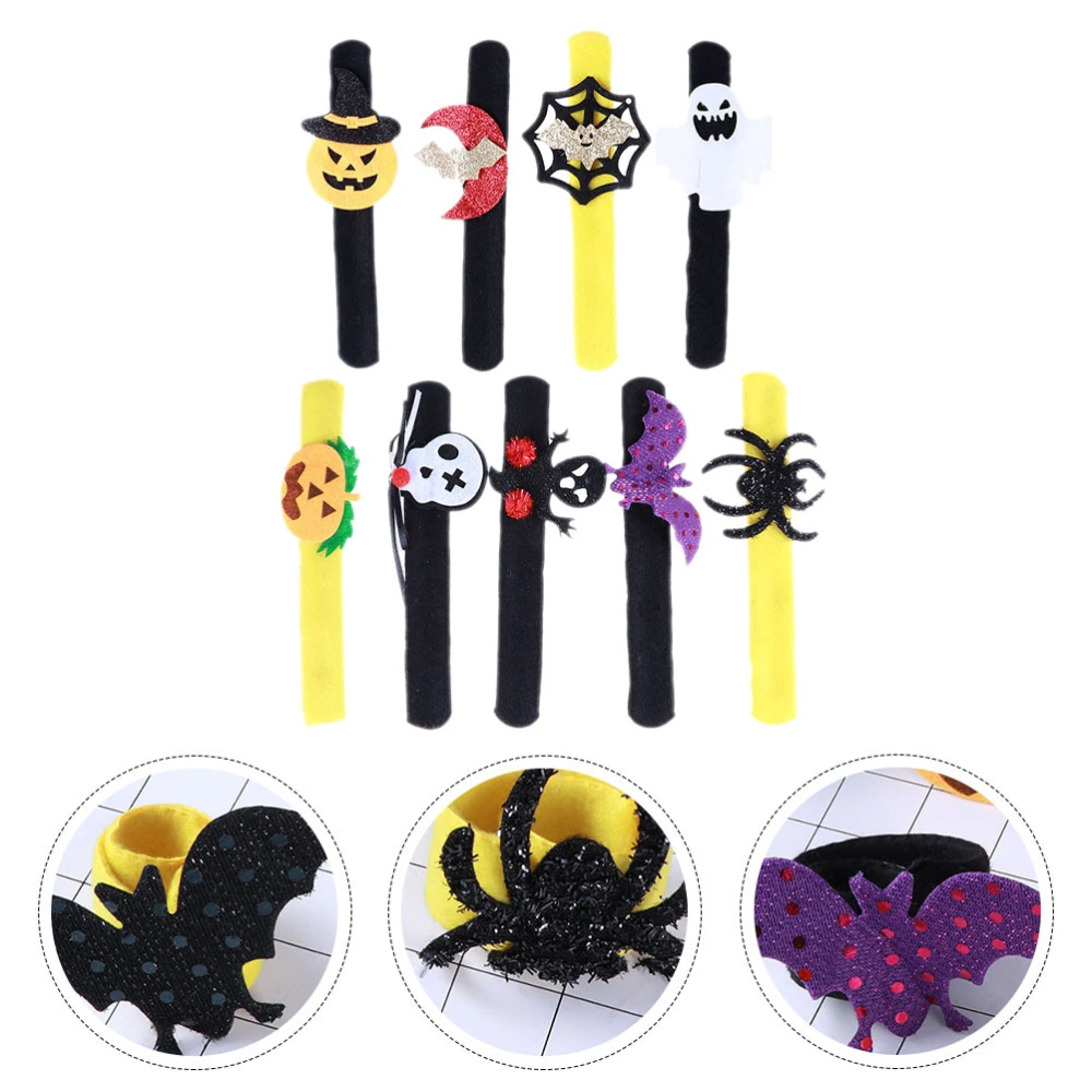 7pcs Halloween Slap Bracelets Lovely Wristbands Slap Bands Toy for Kids Party