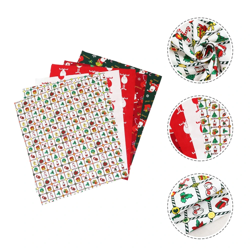 12Pcs Christmas Fabric Sheet Patchwork Cloth DIY Printing Fabric Cloth Material